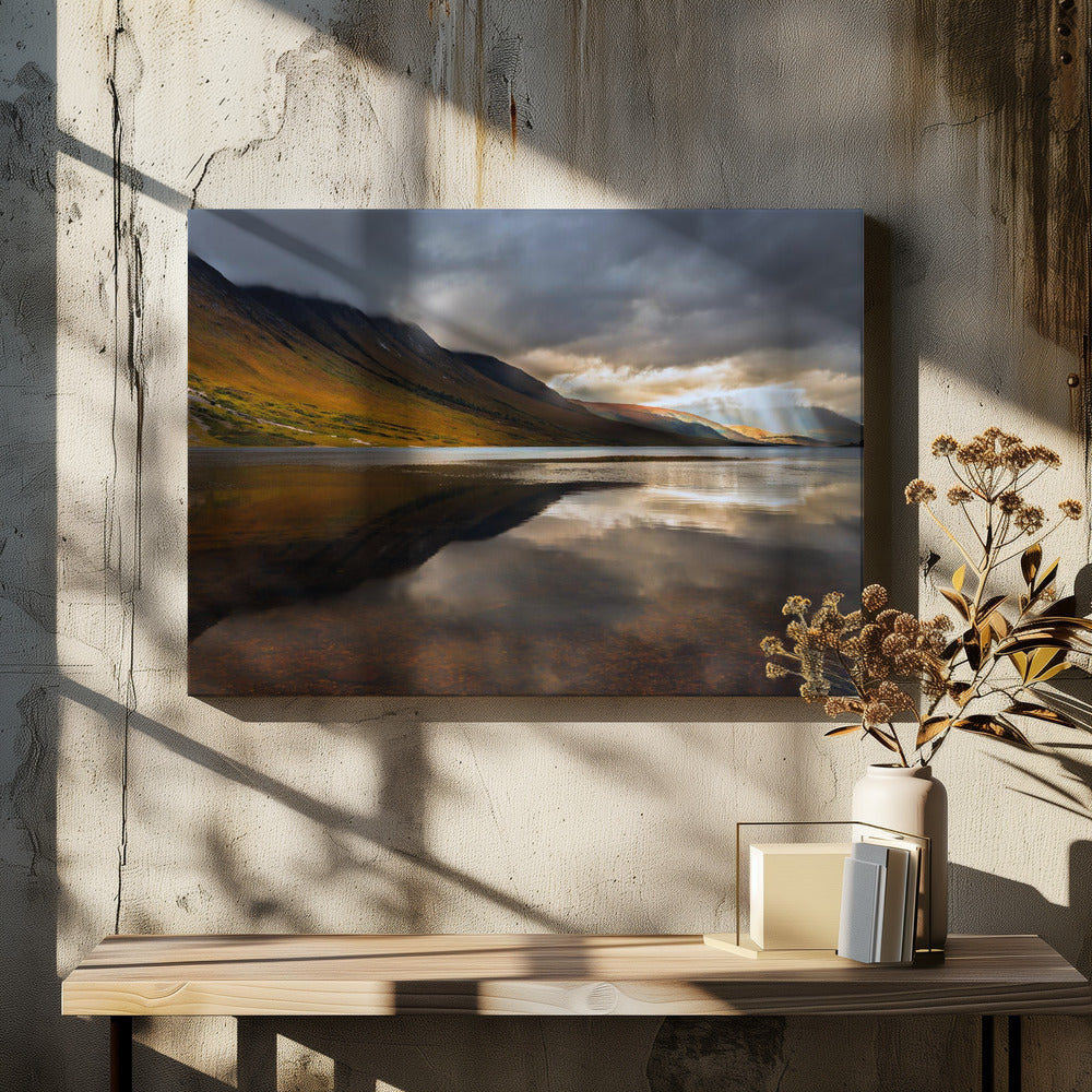 Light Rays Mountain by John Fan | Highland Loch Landscape, Large Canvas Wall Art Print | Artsy Earth