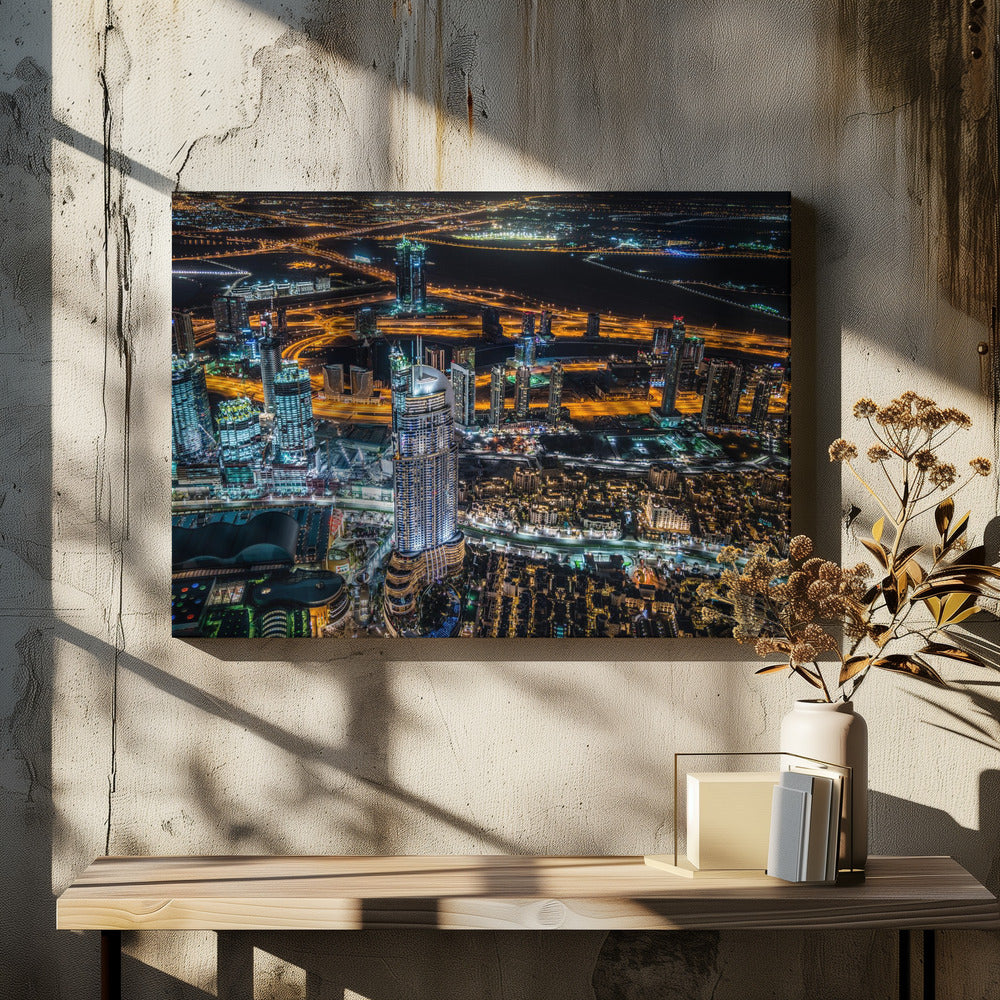 Dubai Night by Holger Schmidtke | Modern Urban Skyline, Large Canvas Wall Art Print | Artsy Earth