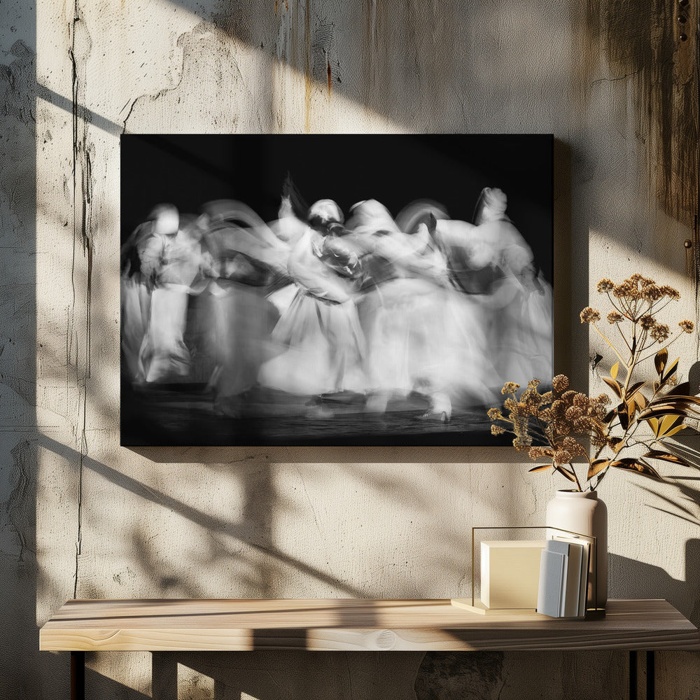 Sufi Dance in Motion by Nader El Assy | Circular Dance Performance, Large Canvas Wall Art Print | Artsy Earth