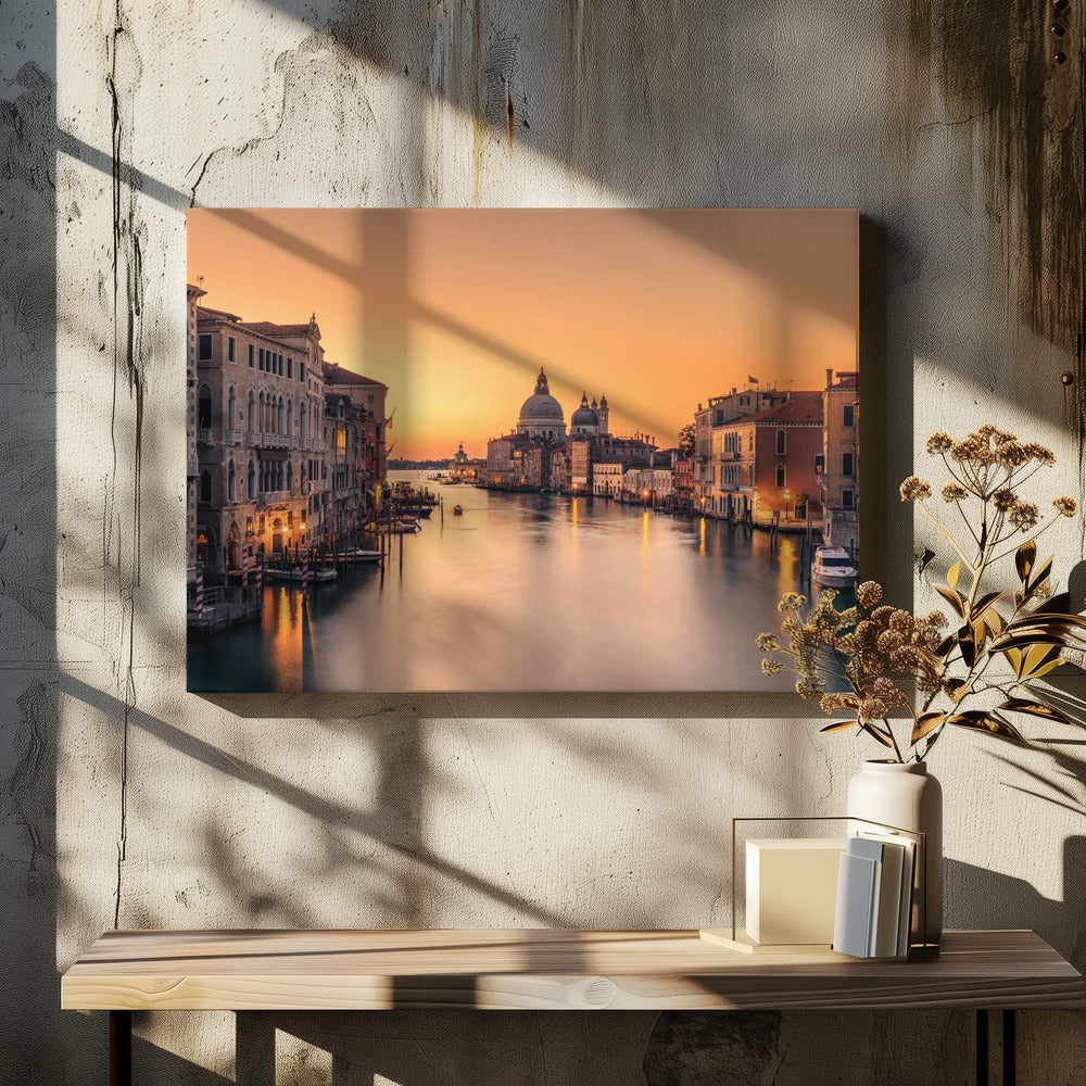 Dawn on Venice by Eric Zhang | Historic Canal Cityscape, Large Canvas Wall Art Print | Artsy Earth