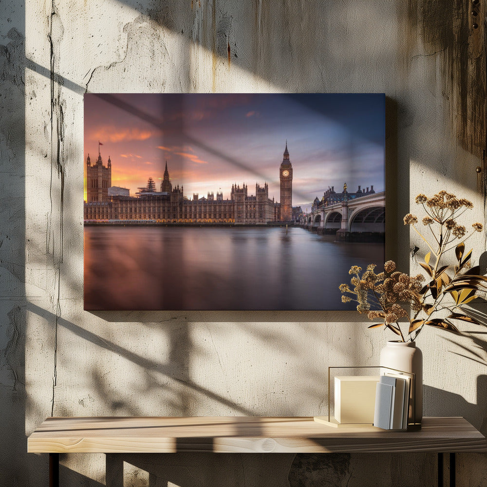 London Palace of Westminster Sunset by Merakiphotographer | Historical Landmark Architecture, Large Canvas Wall Art Print | Artsy Earth