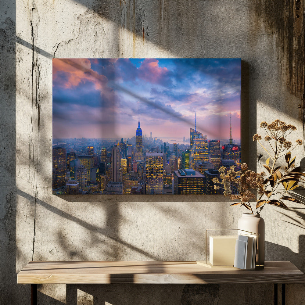 Top of The Rock by Michael Zheng | Manhattan Skyline View, Large Canvas Wall Art Print | Artsy Earth