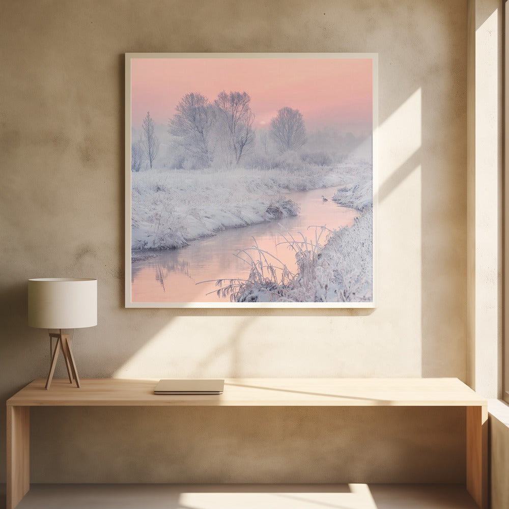 Frosty Sunrise Stream by Katarzyna Gritzmann | Winter Landscape, Large Canvas Wall Art Print | Artsy Earth