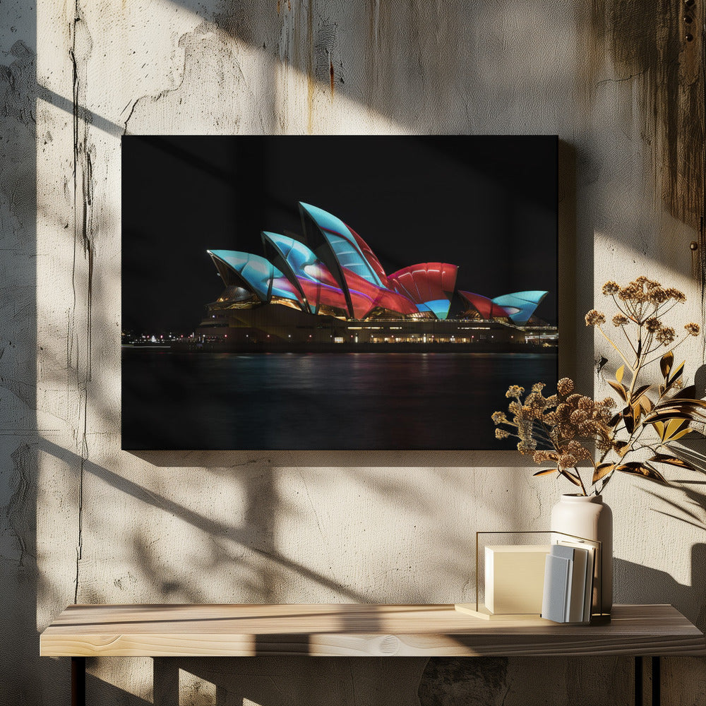 Vivid Sydney Opera by C.s. Tjandra | Iconic Night Landmark, Large Canvas Wall Art Print | Artsy Earth