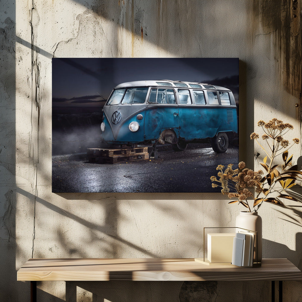 Vintage VW Bus by Petri Damstén | Abandoned Classic Vehicle, Large Canvas Wall Art Print | Artsy Earth