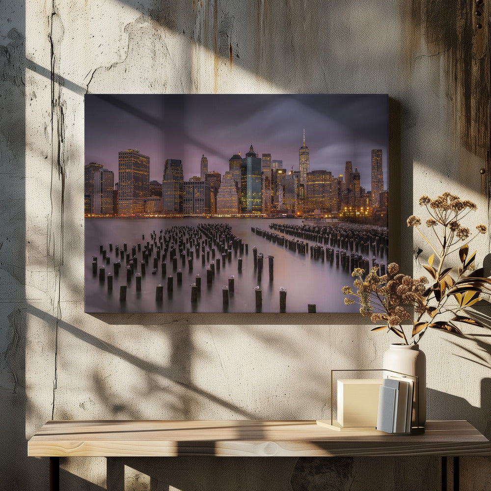 Back Home by Andreas Agazzi | Manhattan Cityscape Night, Large Canvas Wall Art Print | Artsy Earth