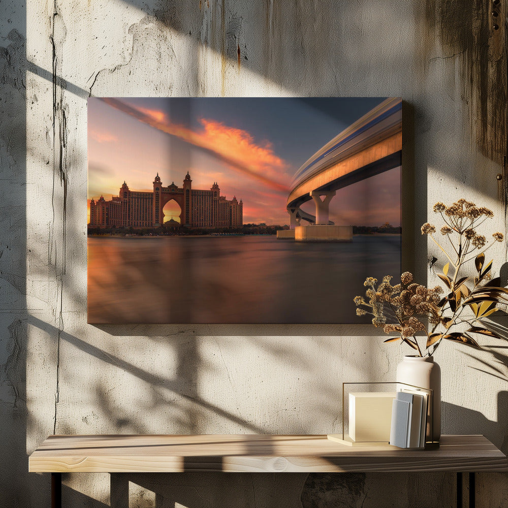 Atlantis Sunset by Majid Behzad | Dubai Architecture Water, Large Canvas Wall Art Print | Artsy Earth