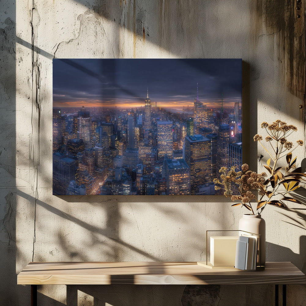 Manhattan Skyline by Carlos F. Turienzo | New York Cityscape, Large Canvas Wall Art Print | Artsy Earth