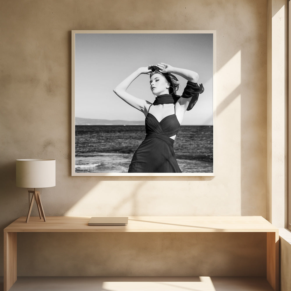 Vintage Fashion Model by Metin Otu | Black And White Portrait, Large Canvas Wall Art Print | Artsy Earth