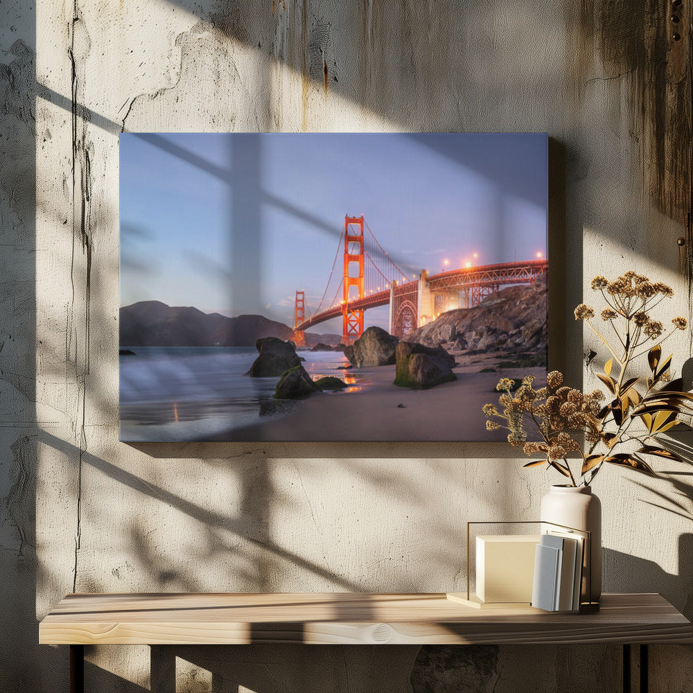 Sunset Bay by Fegari | Golden Gate Coastal, Large Canvas Wall Art Print | Artsy Earth