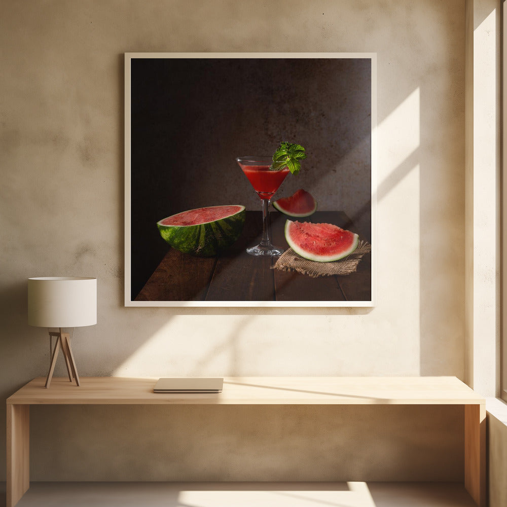 Watermelon Cocktail by Margareth Perfoncio | Fruit Cocktail Glass, Large Canvas Wall Art Print | Artsy Earth