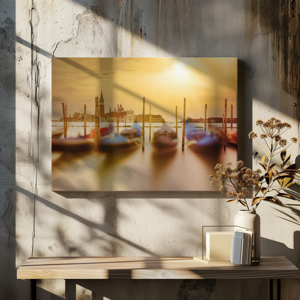 Valse of the Venetian Gondolas by Miary Andria | Venice Canal Tourism, Large Canvas Wall Art Print | Artsy Earth