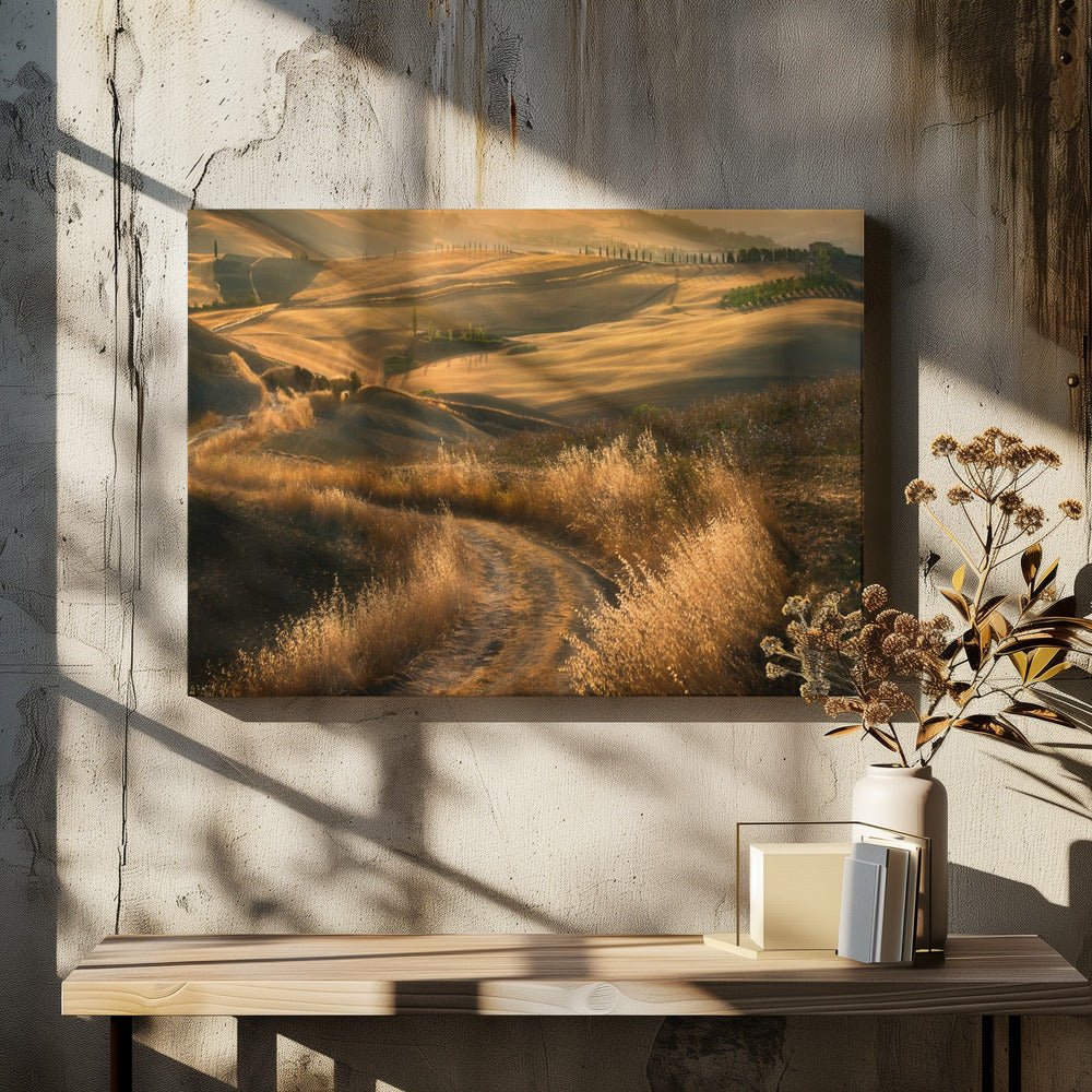 Rolling Hills Road by Krzysztof Browko | Tuscan Countryside Landscape, Large Canvas Wall Art Print | Artsy Earth