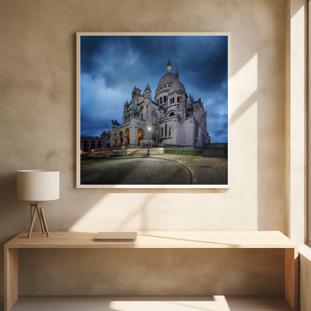 Sacred Heart Cathedral by Antoni Figueras | Paris Night Architecture, Large Canvas Wall Art Print | Artsy Earth