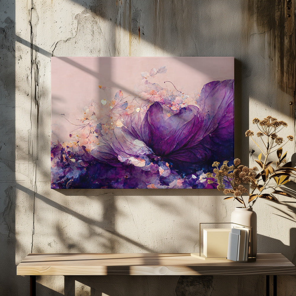 Purple Wild Flowers by Treechild | Botanical Floral Abstract, Large Canvas Wall Art Print | Artsy Earth