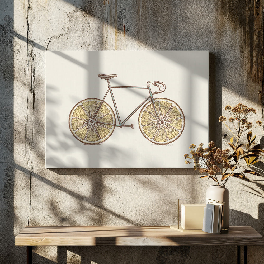 Velocitrus by Florent Bodart | Bicycle Citrus Illustration, Large Canvas Wall Art Print | Artsy Earth