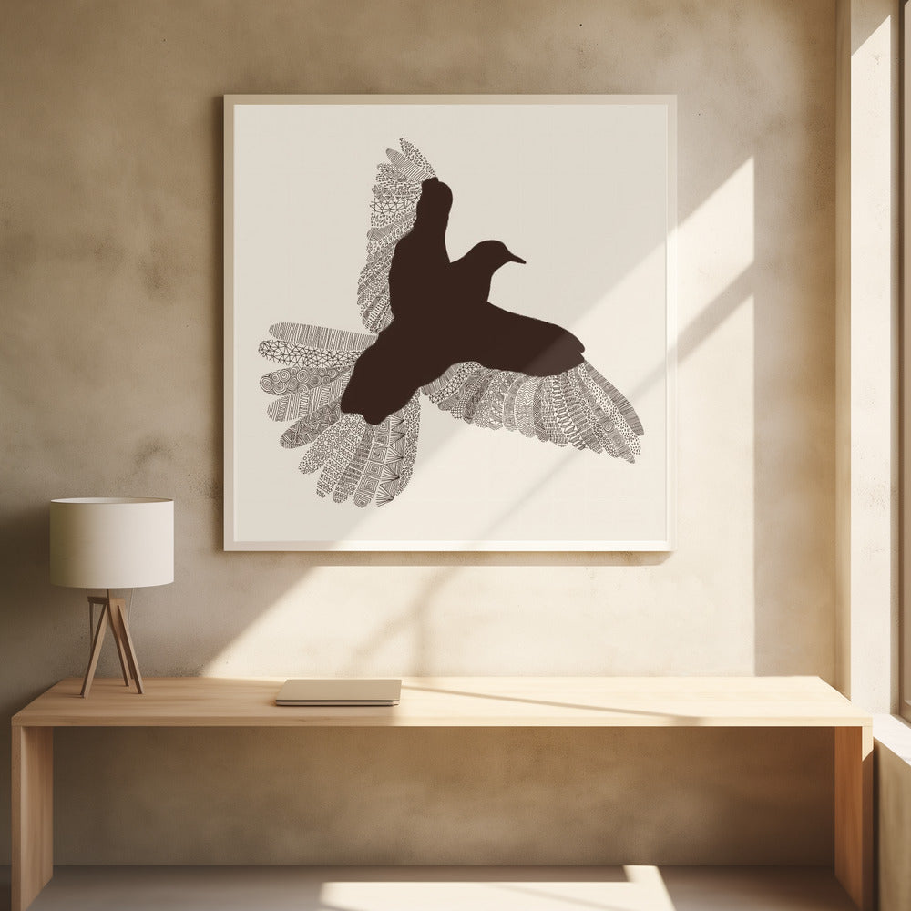 Flying Bird Art by Florent Bodart | Wildlife Geometric Pattern, Large Canvas Wall Art Print | Artsy Earth