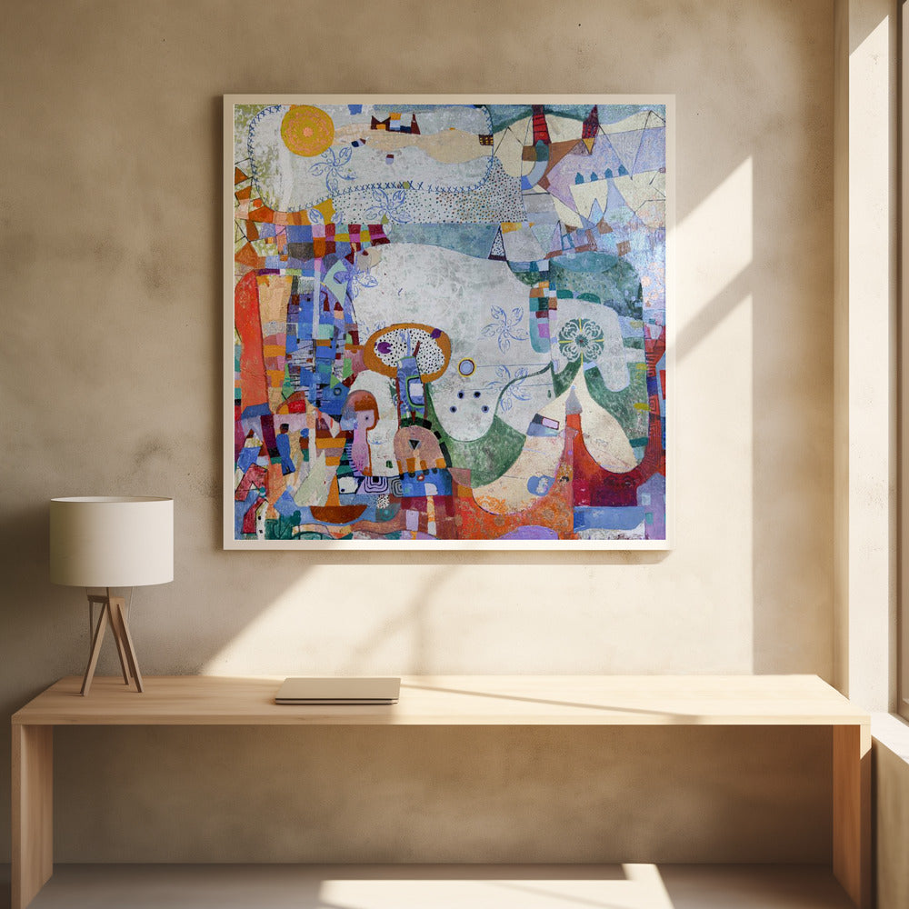 Distant Village by Alise Loebelsohn | Rural Village Painting, Large Canvas Wall Art Print | Artsy Earth