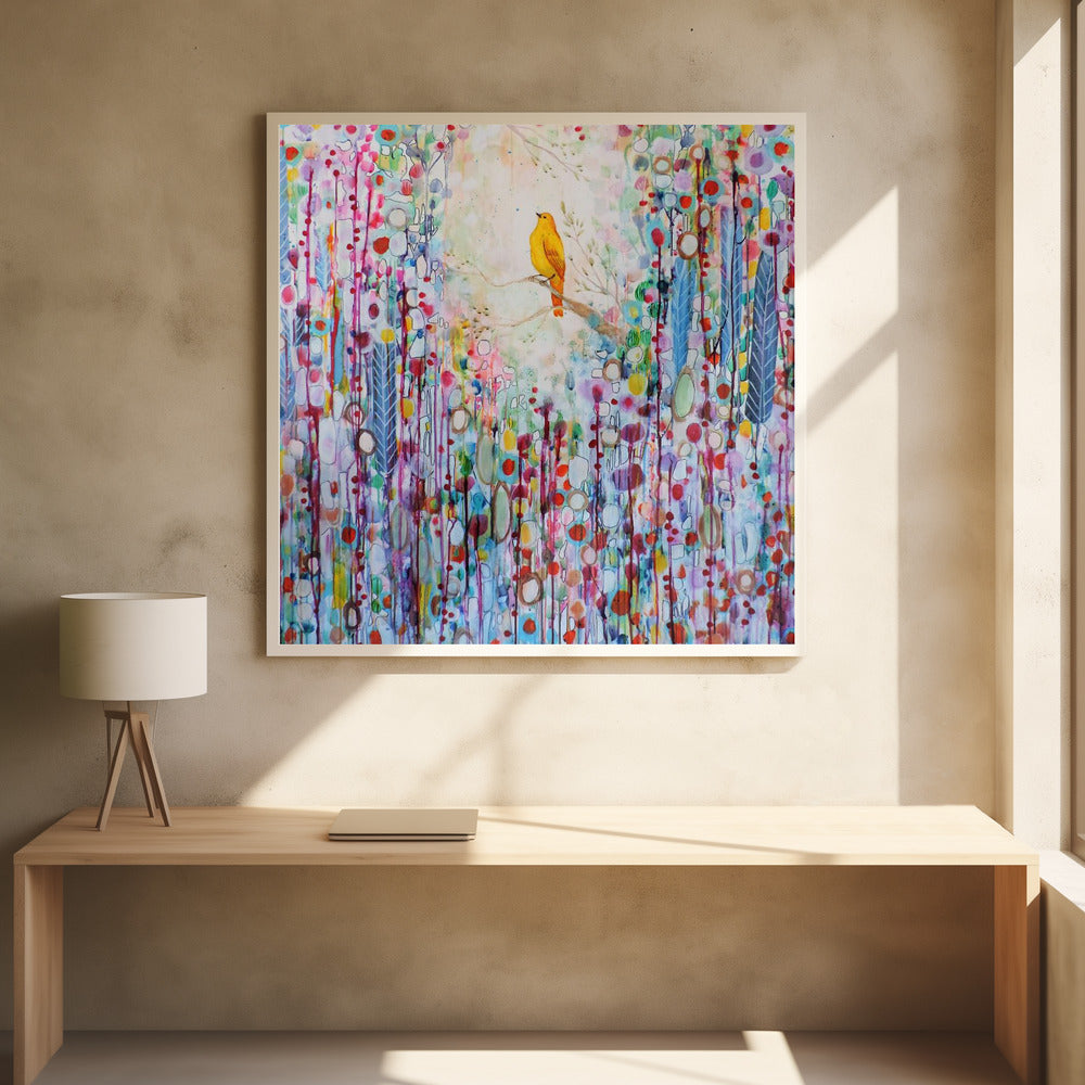 Abstract Bird Art by Sylvie Demers | Abstract Watercolor Animal, Large Canvas Wall Art Print | Artsy Earth