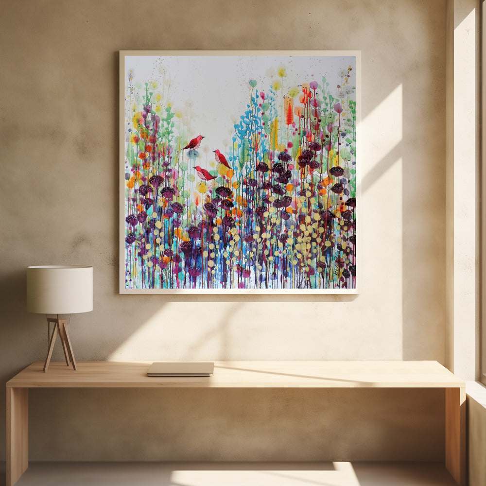 Shared Moments by Sylvie Demers | Abstract Watercolor Birds, Large Canvas Wall Art Print | Artsy Earth