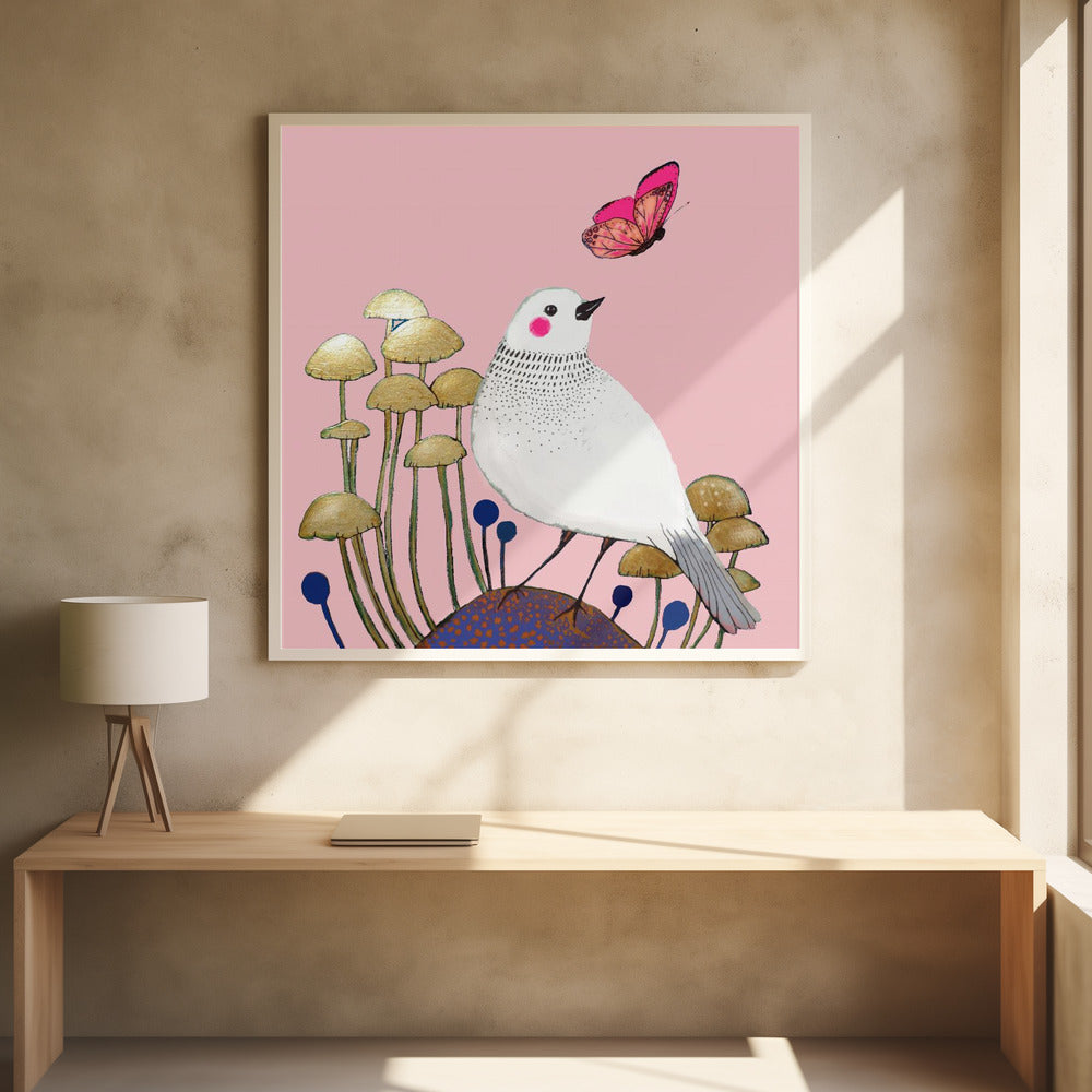 Pink Butterfly Path by Sylvie Demers | Watercolor Pink Butterfly, Large Canvas Wall Art Print | Artsy Earth