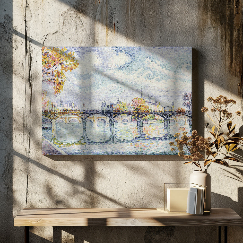 Bridge Arts Paris by Paul Signac | French Impressionist Panorama, Large Canvas Wall Art Print | Artsy Earth