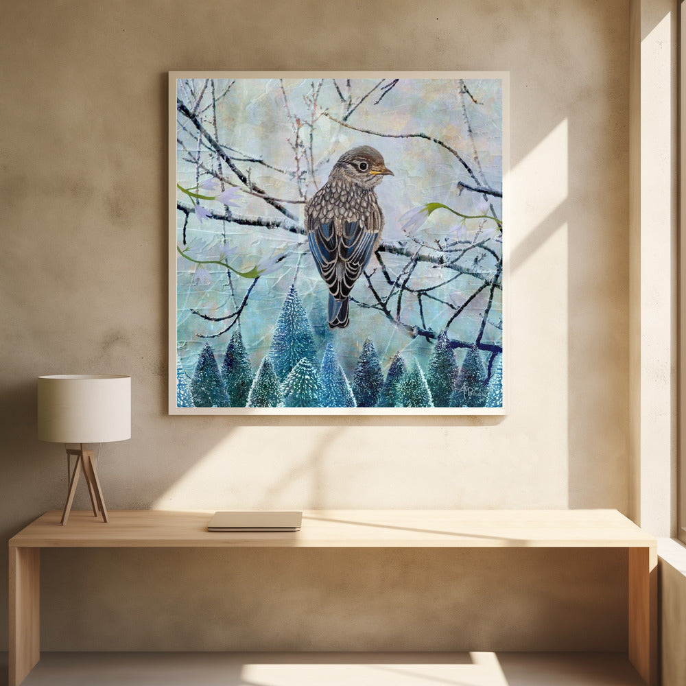 Winter Glow by Angeles M. Pomata | Abstract Bird Nature, Large Canvas Wall Art Print | Artsy Earth