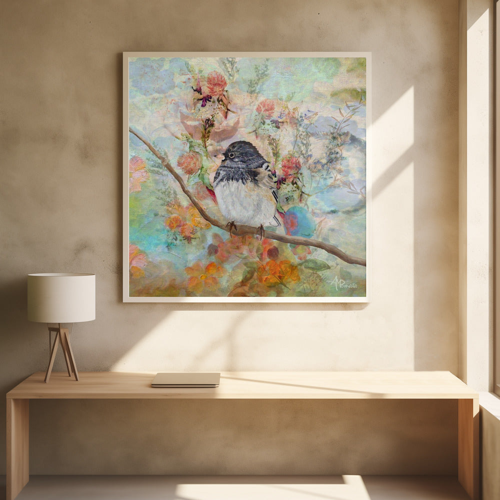 Winter Sweeties by Angeles M. Pomata | Abstract Bird Painting, Large Canvas Wall Art Print | Artsy Earth