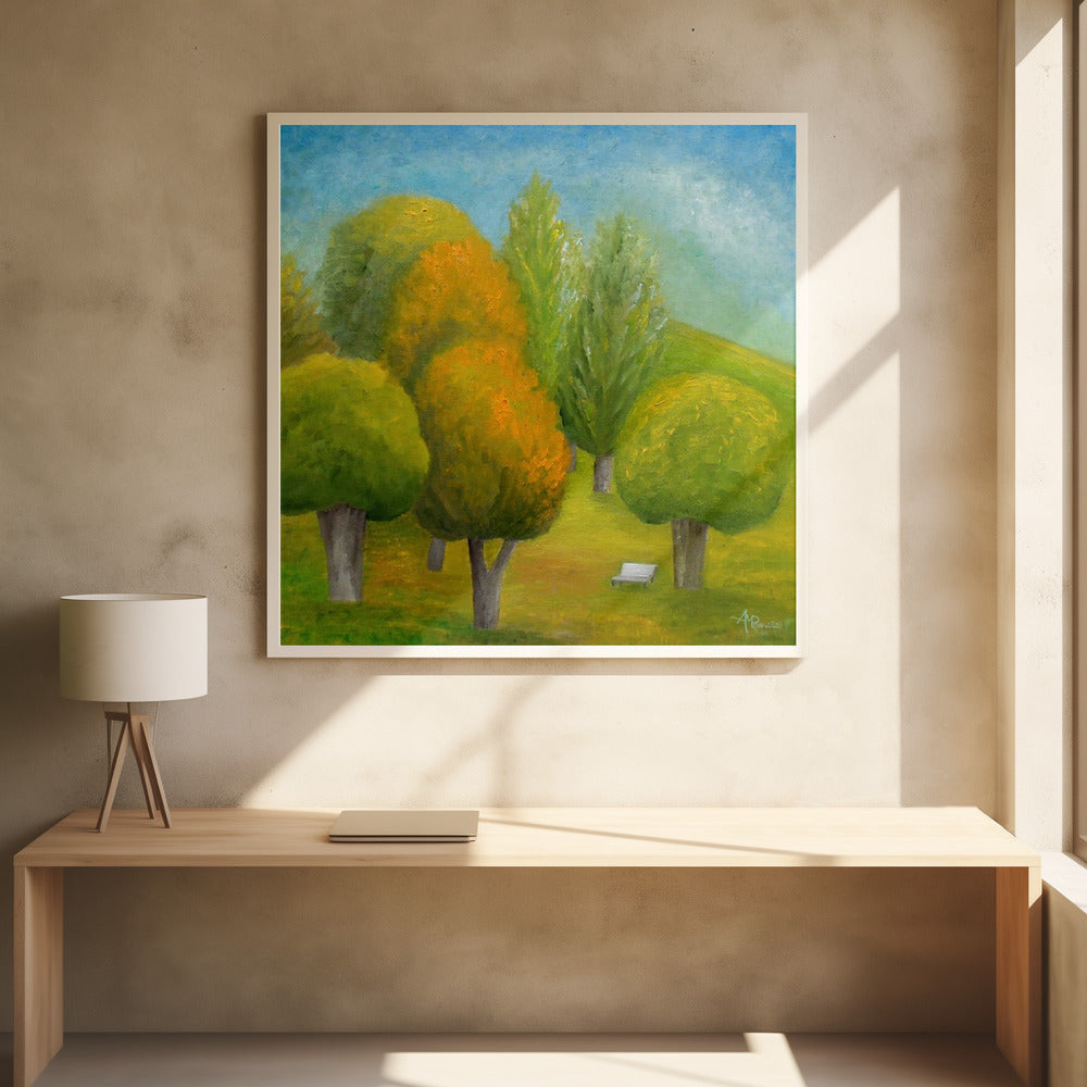 On the Beam by Angeles M. Pomata | Abstract Landscape Painting, Large Canvas Wall Art Print | Artsy Earth