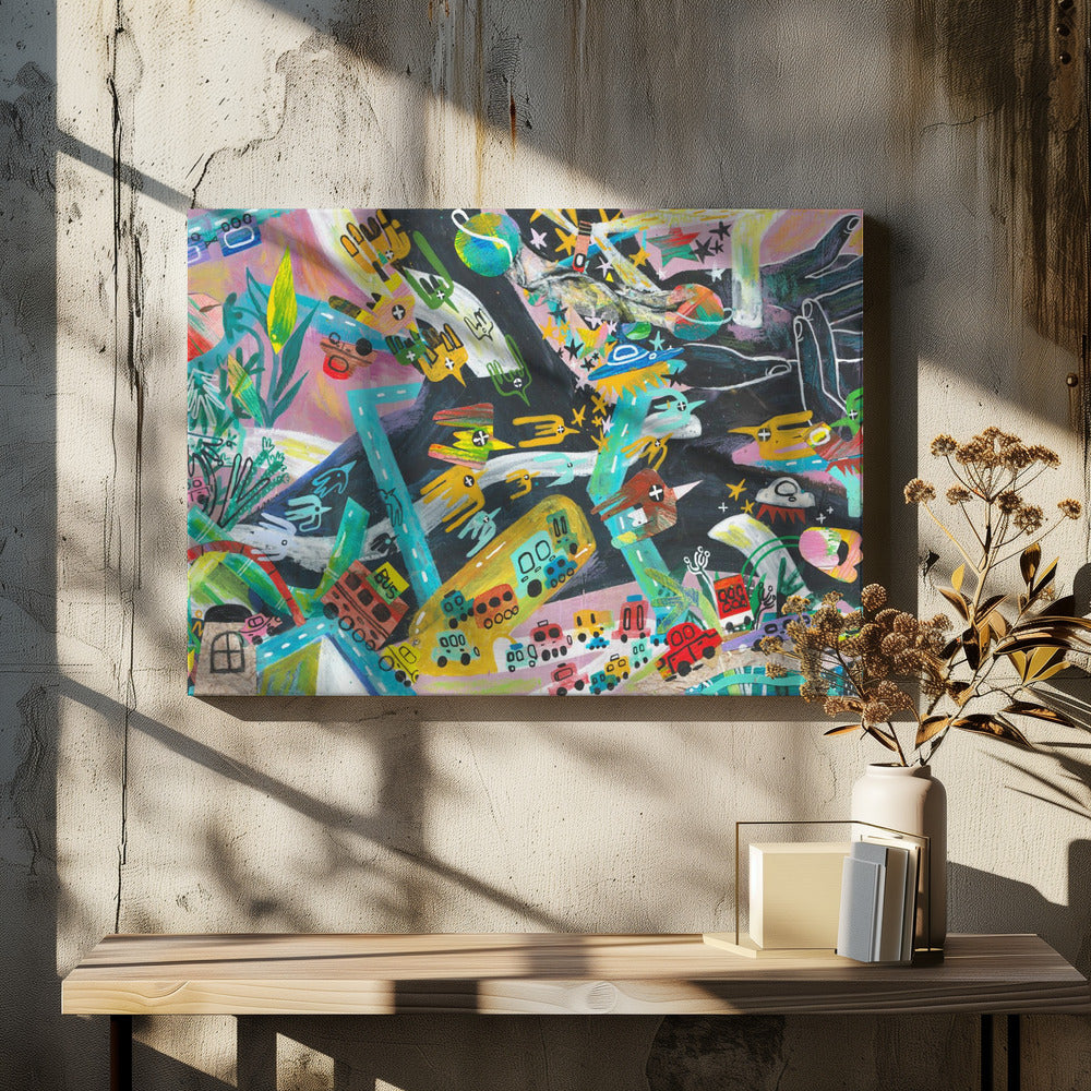 My World by Changyu Zou | Abstract Painted Montage, Large Canvas Wall Art Print | Artsy Earth