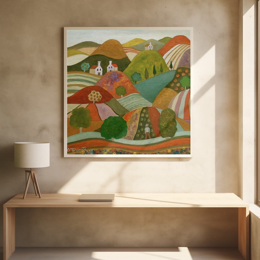 Grown Land by Angeles M. Pomata | Abstract Mountain Landscape, Large Canvas Wall Art Print | Artsy Earth