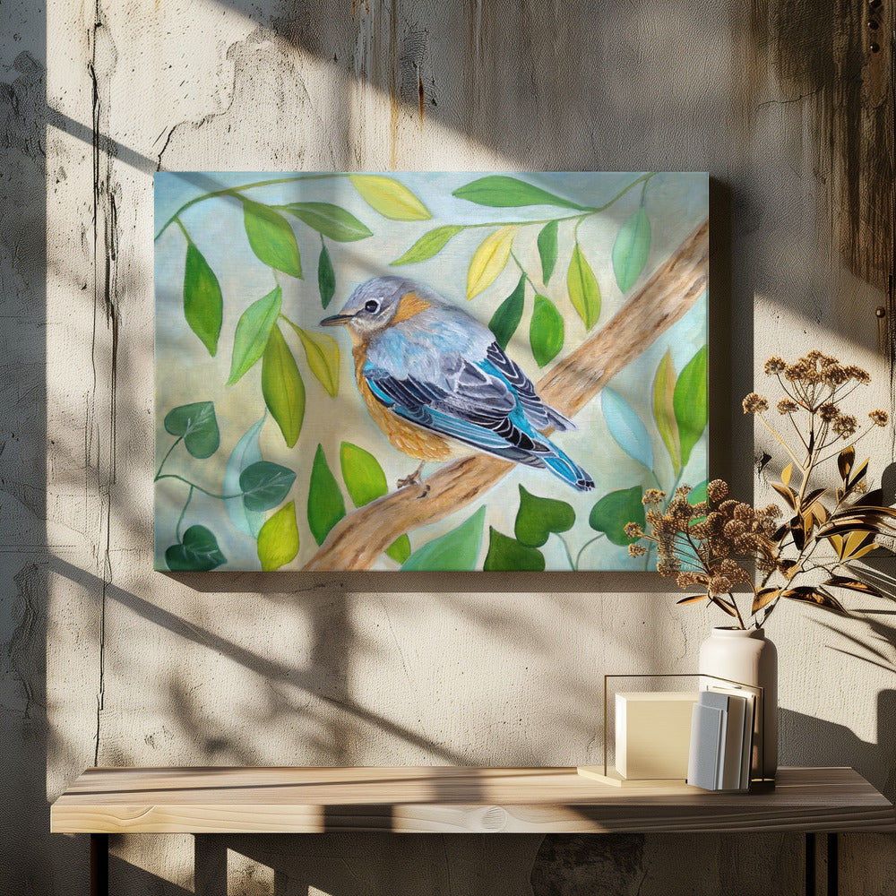 In the Shade of Leaves by Angeles M. Pomata | Watercolor Bird Nature, Large Canvas Wall Art Print | Artsy Earth