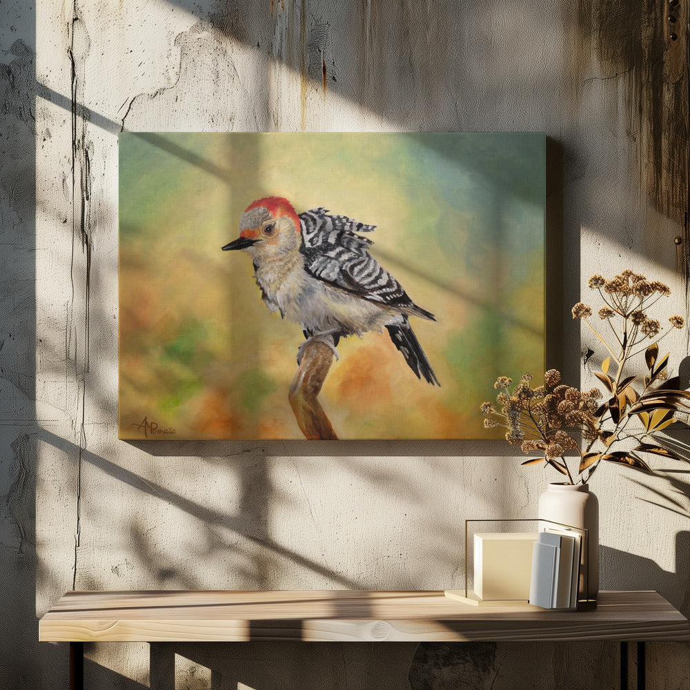 Pretty Woodpecker by Angeles M. Pomata | Painted Wildlife Bird, Large Canvas Wall Art Print | Artsy Earth