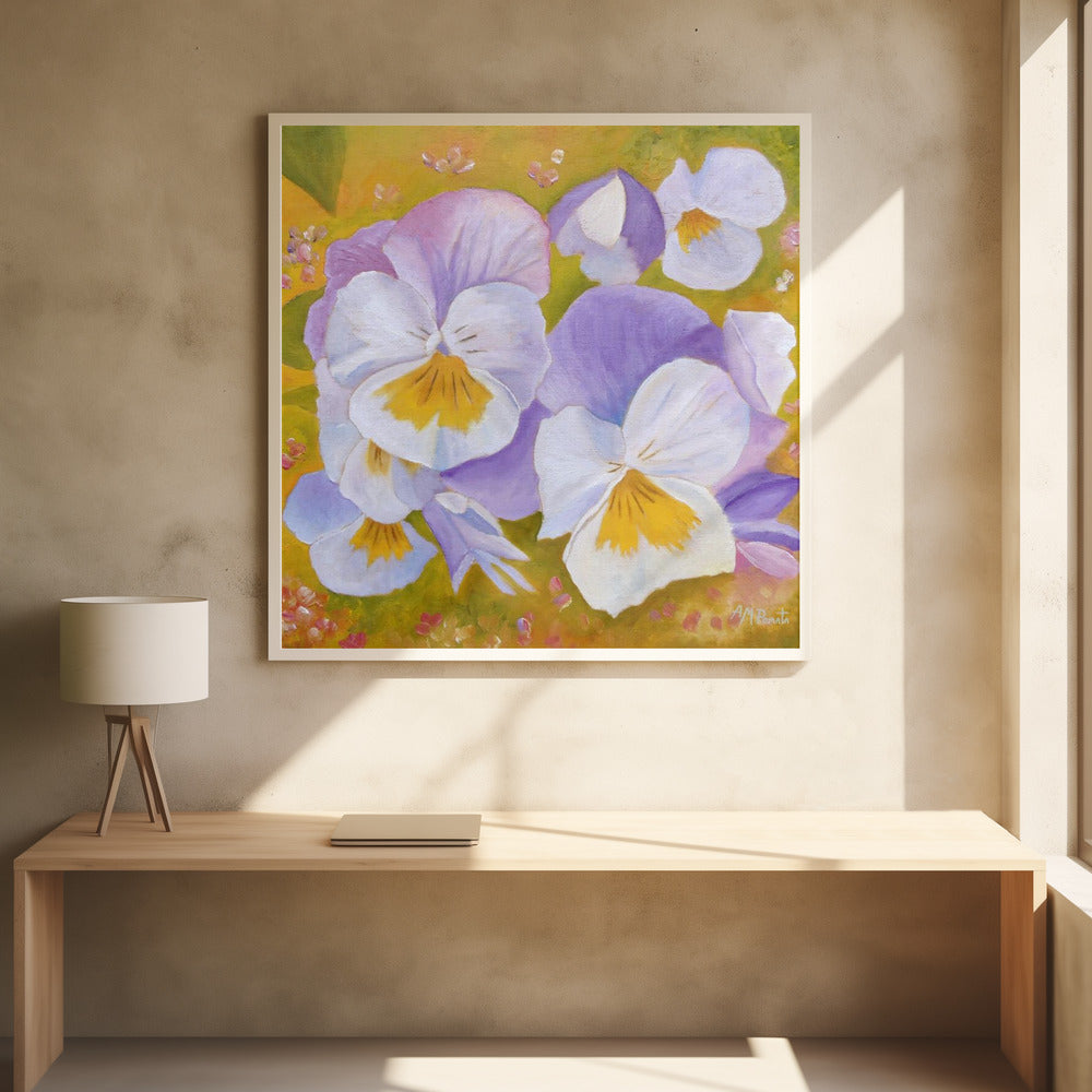 Pansies by Angeles M. Pomata | Purple Floral Botanical, Large Canvas Wall Art Print | Artsy Earth