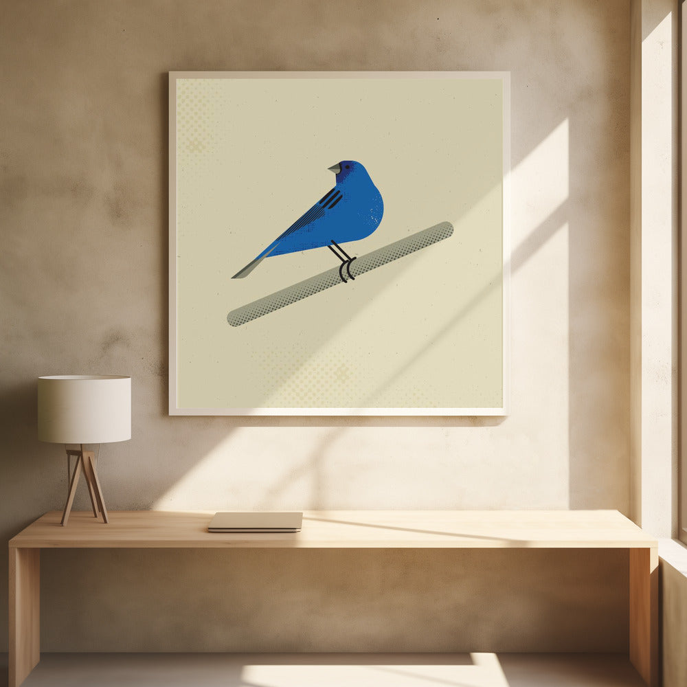 Indigo Bunting by Vision Grasp Art | Bird Illustration Graphic, Large Canvas Wall Art Print | Artsy Earth