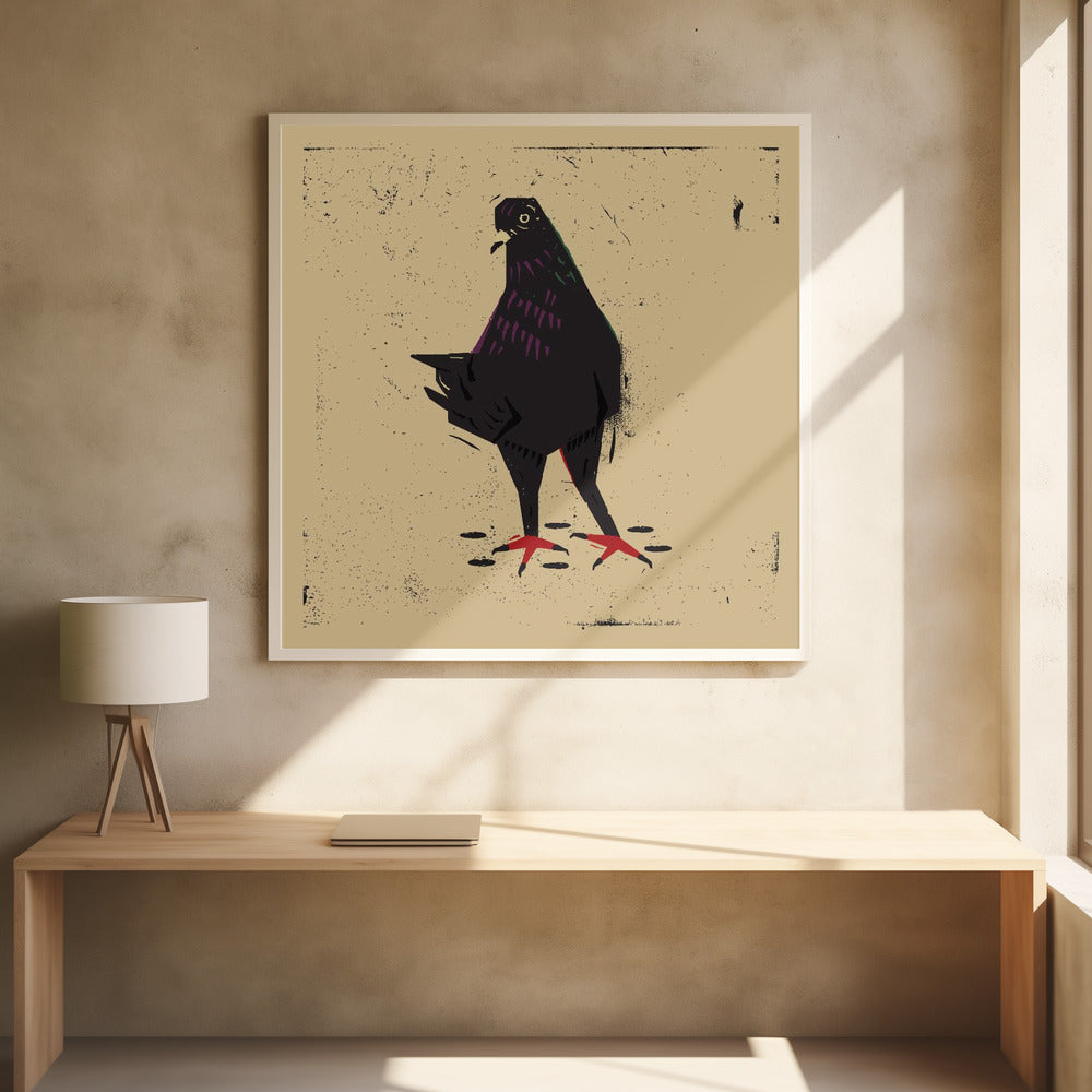 Vintage Pigeon by Vision Grasp Art | Retro Animal Illustration, Large Canvas Wall Art Print | Artsy Earth