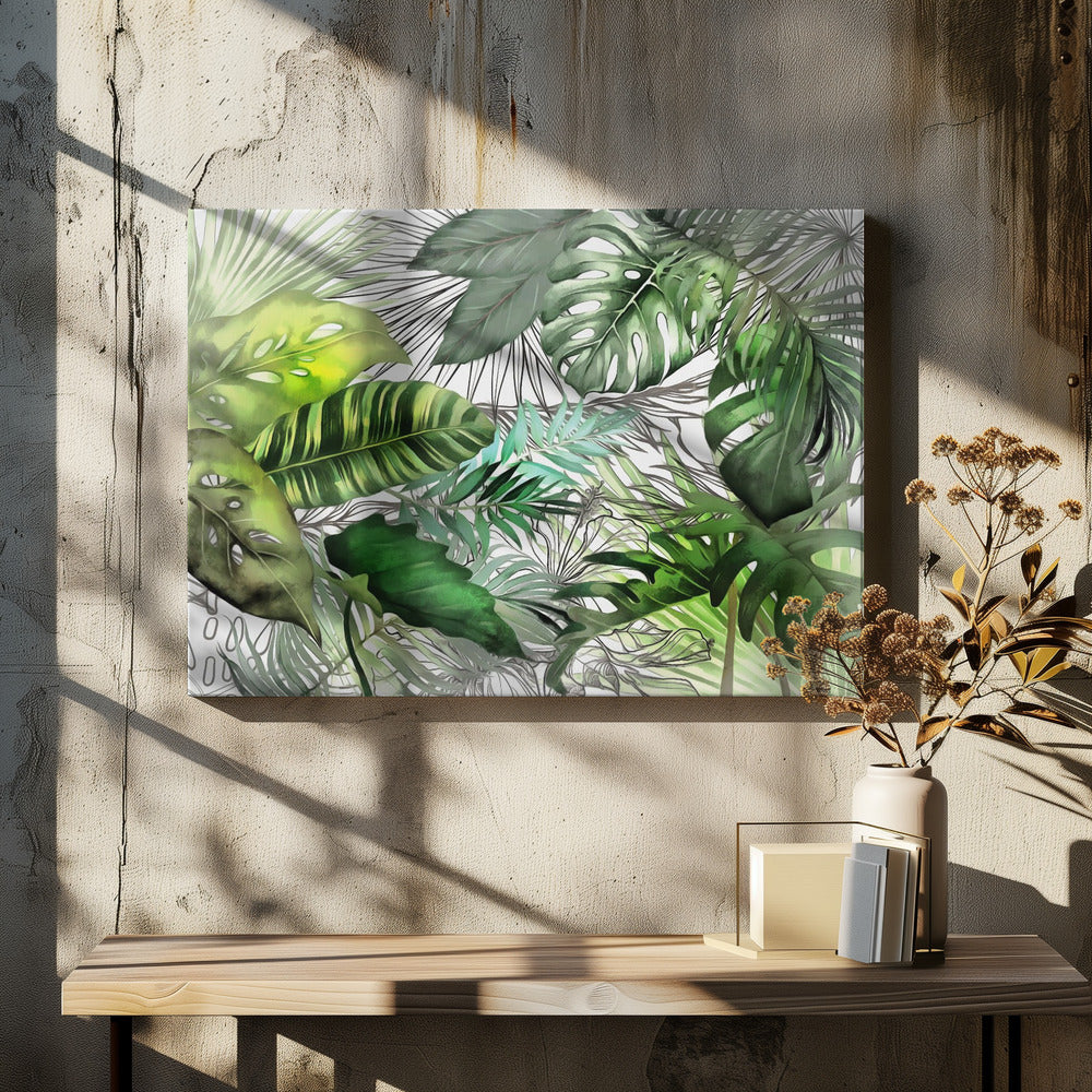 Tropical Foliage by Amini54 | Botanical Jungle Plants, Large Canvas Wall Art Print | Artsy Earth