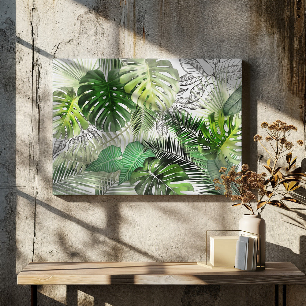 Tropical Foliage by Amini54 | Botanical Jungle Plants, Large Canvas Wall Art Print | Artsy Earth