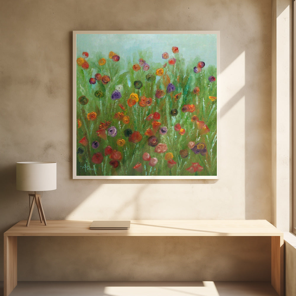 Wild Flowers Abstract by Angeles M. Pomata | Floral Botanical Painting, Large Canvas Wall Art Print | Artsy Earth