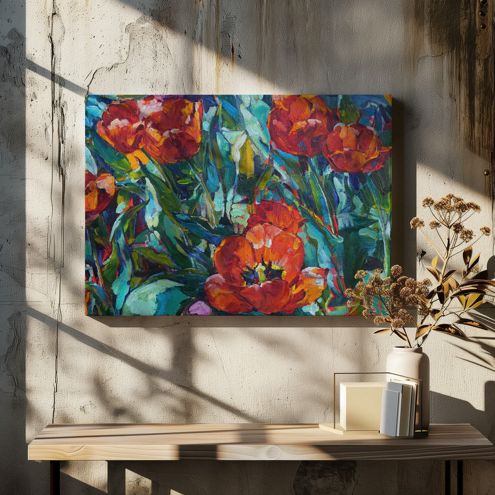 Abstract Floral Art by Andrii Kutsachenko | Modern Botanical Painting, Large Canvas Wall Art Print | Artsy Earth