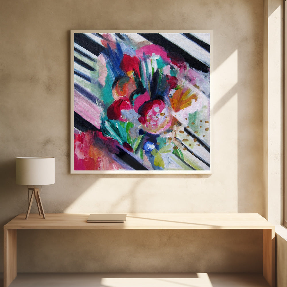 Floral Abstract Art by Christine Lindstrom | Abstract Floral Painting, Large Canvas Wall Art Print | Artsy Earth