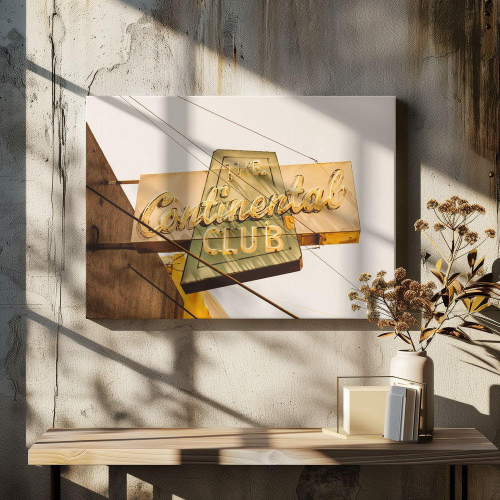 The Continental Club by Bethany Young | Vintage Music Venue, Large Canvas Wall Art Print | Artsy Earth