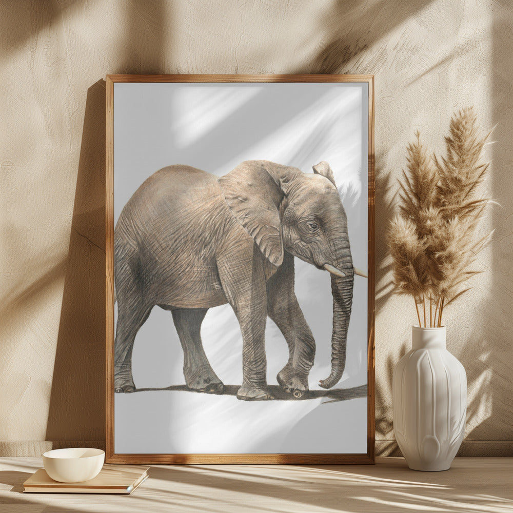 On My Own by Angelica Diehn | Baby Elephant Wildlife, Large Canvas Wall Art Print | Artsy Earth