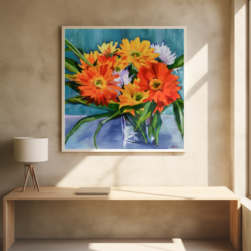 Flowers In Vase by Maxine Shore | Floral Still Life Painting, Large Canvas Wall Art Print | Artsy Earth