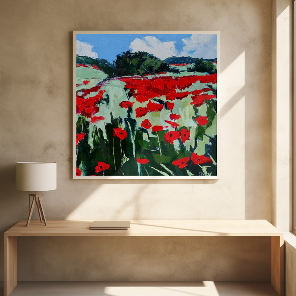 Poppies by Maxine Shore | Floral Landscape Painting, Large Canvas Wall Art Print | Artsy Earth