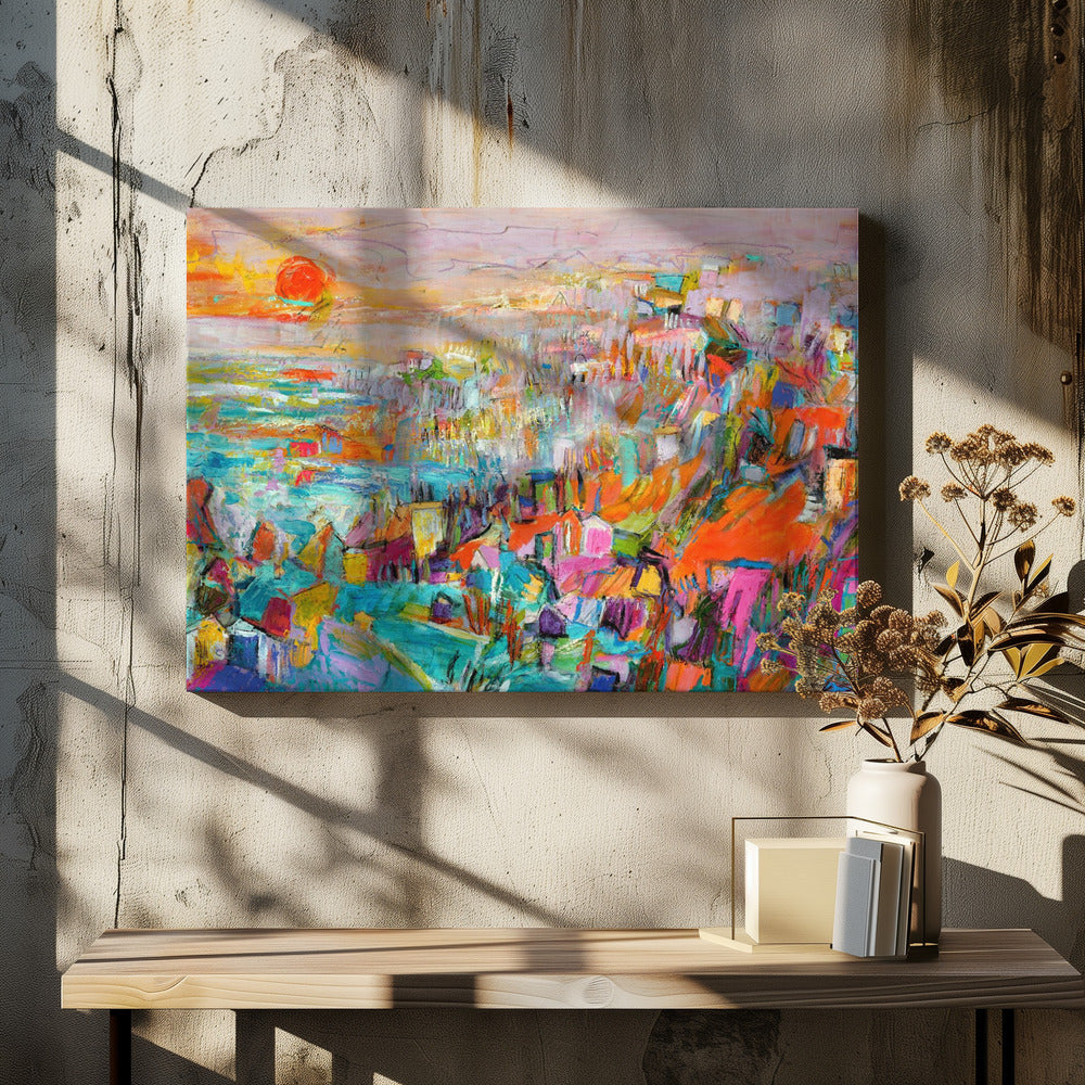 Island Sunset Art by Dorothy Fagan | Abstract Landscape Painting, Large Canvas Wall Art Print | Artsy Earth