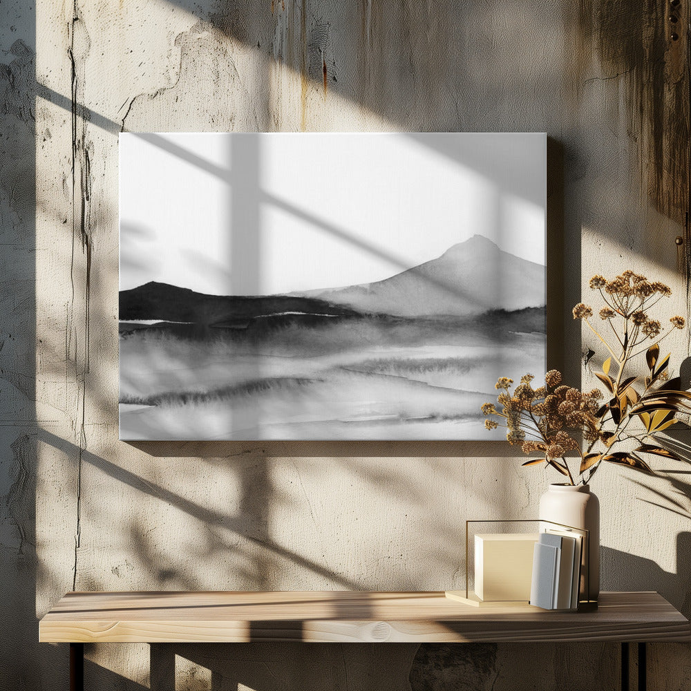 Shadow Summit by Rachel Elise | Misty Mountain Landscape, Large Canvas Wall Art Print | Artsy Earth