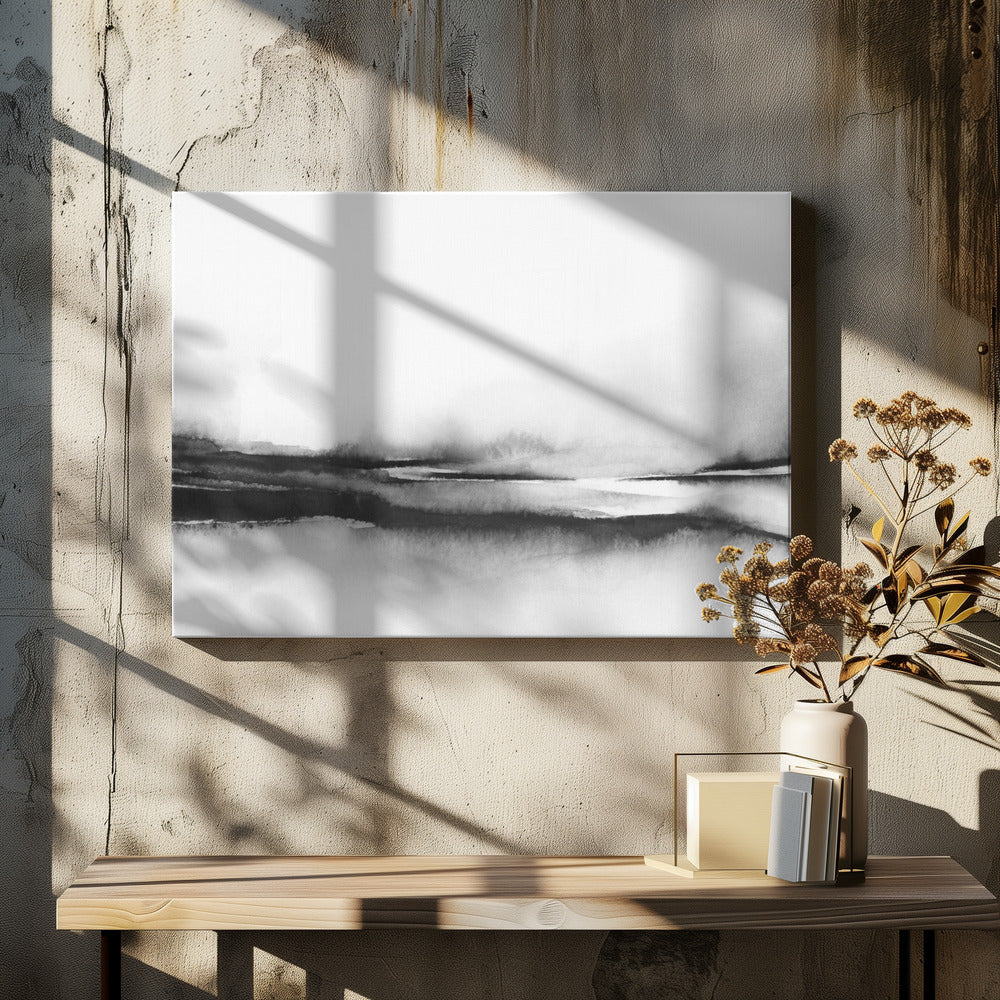 Misty Lake View by Rachel Elise | Foggy Winter Landscape, Large Canvas Wall Art Print | Artsy Earth