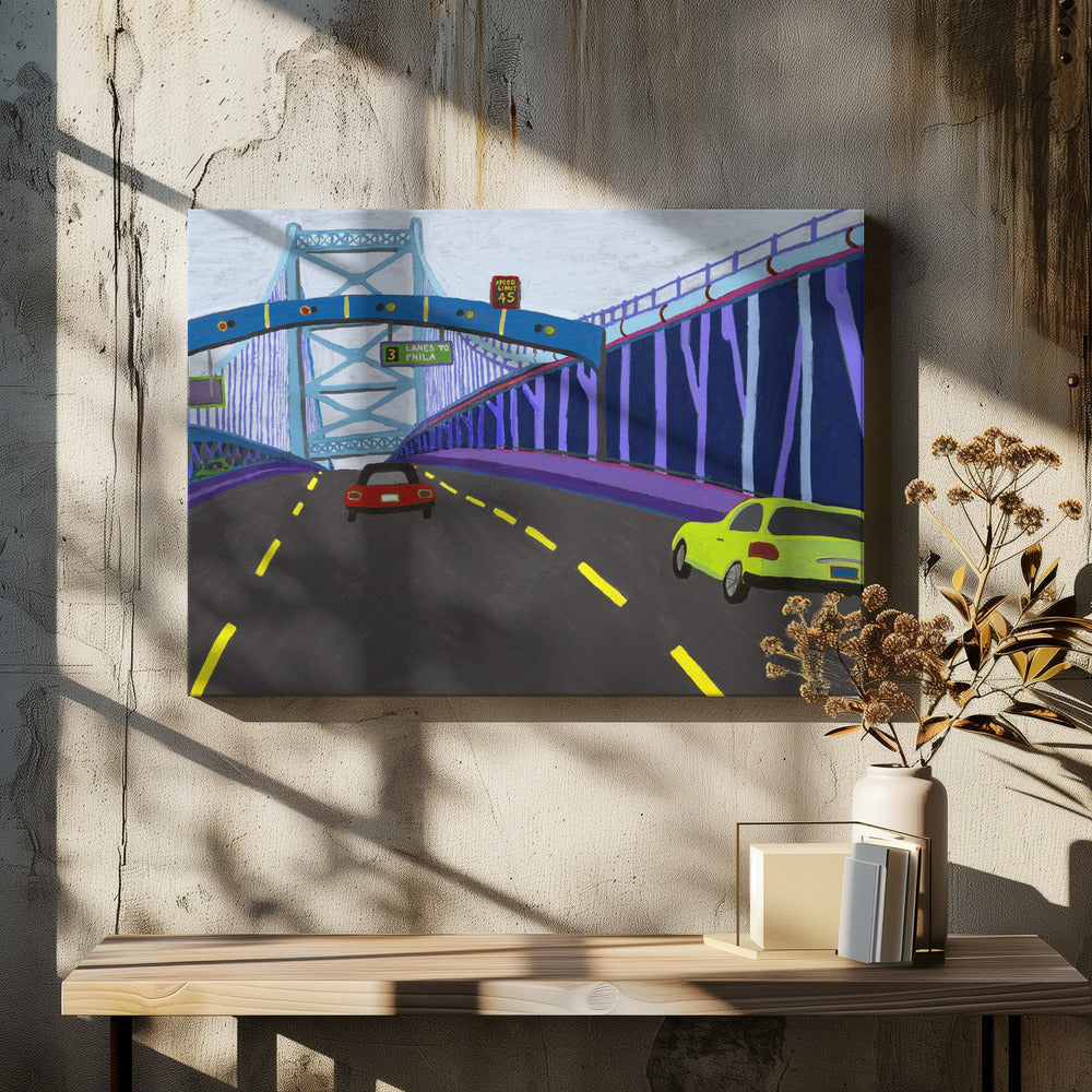 Ben Franklin Bridge by Sue Graef | Urban Bridge Architecture, Large Canvas Wall Art Print | Artsy Earth