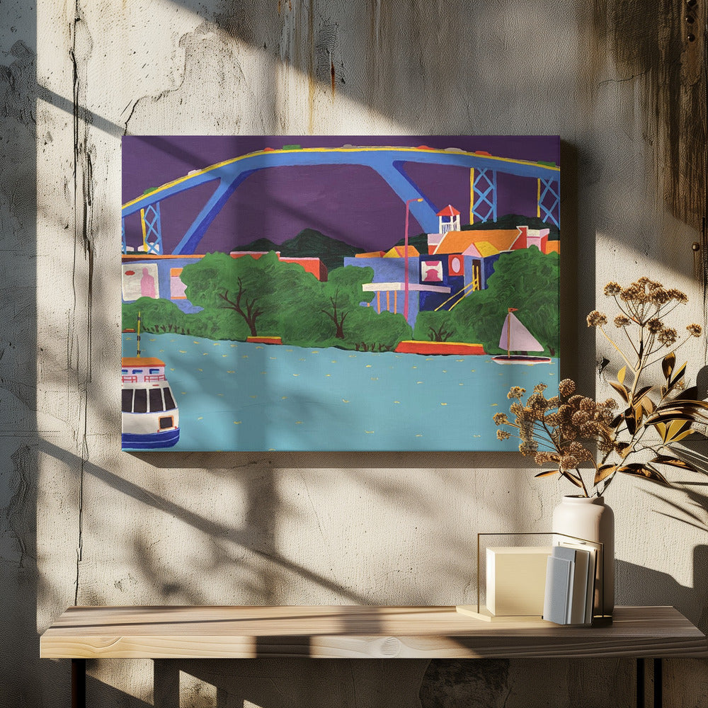 Queen Juliana Bridge by Sue Graef | Tropical Caribbean Landscape, Large Canvas Wall Art Print | Artsy Earth